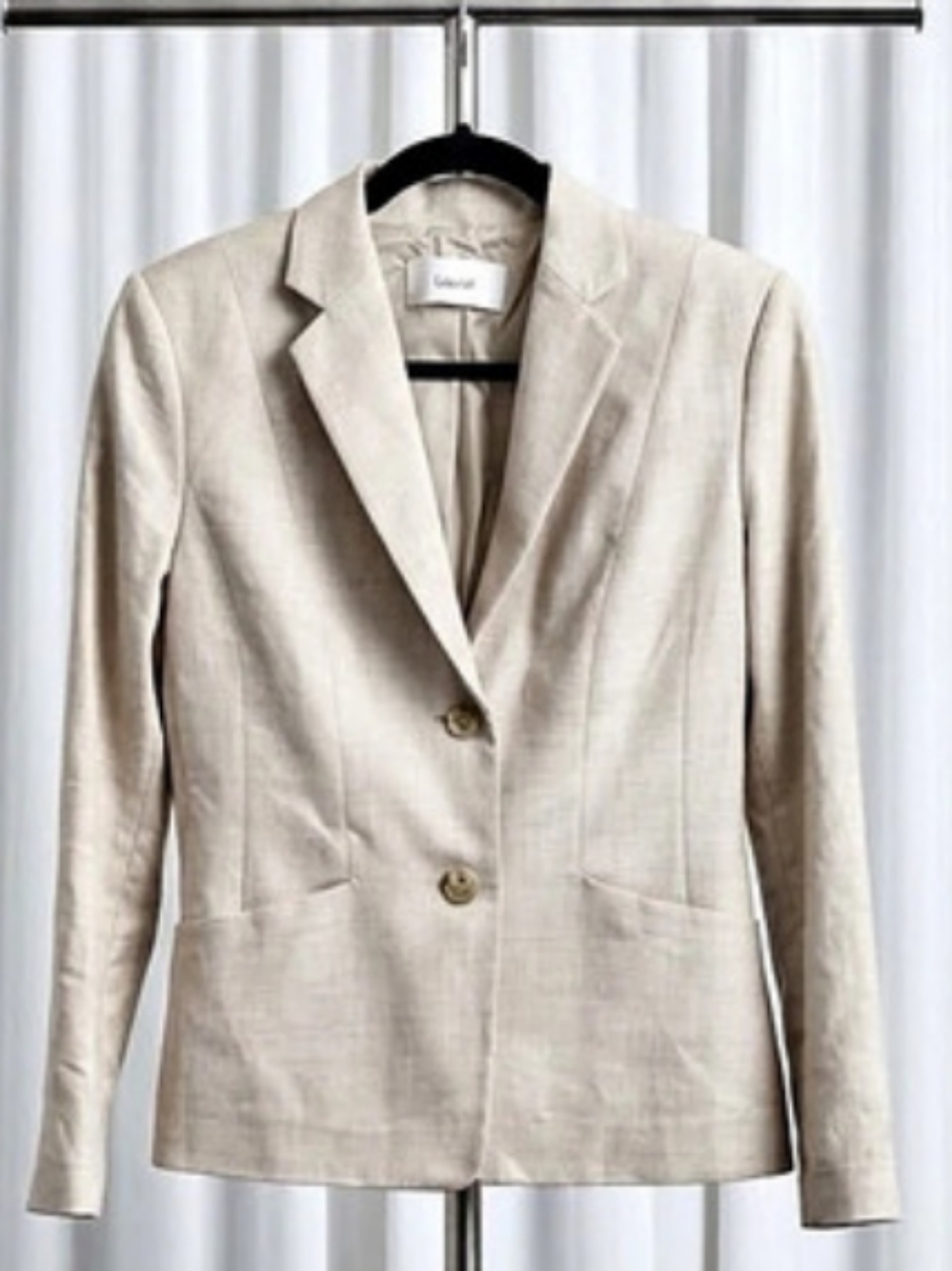 Laurel Wool Cashmere Blazer in Beige Size 6 Like New